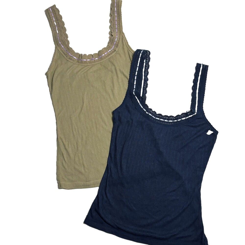New Bundle Free People Intimately Only You S Ribbed Ribbon Lace Tank Cami 2 Lot
